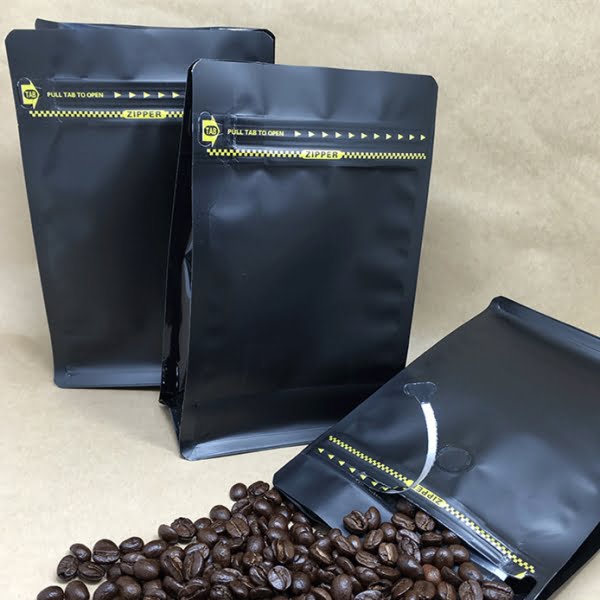paper coffee bags with one way valve, paper, foil, packaging