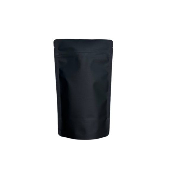 150g Black Recyclable Stand Up Pouch with Zipper, Premium Rough Touch Finish (100 pcs) (130×210+80mm)