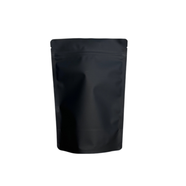 250g Black Recyclable Stand Up Pouch with Zipper, Premium Rough Touch Finish (100 pcs) (160×230+90mm)