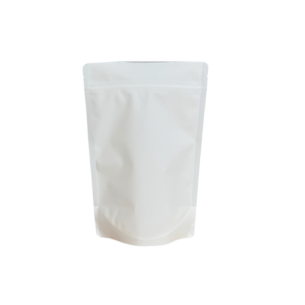 250g White Recyclable Stand Up Pouch with Zipper, Premium Rough Touch Finish (100 pcs) (160×230+90mm)