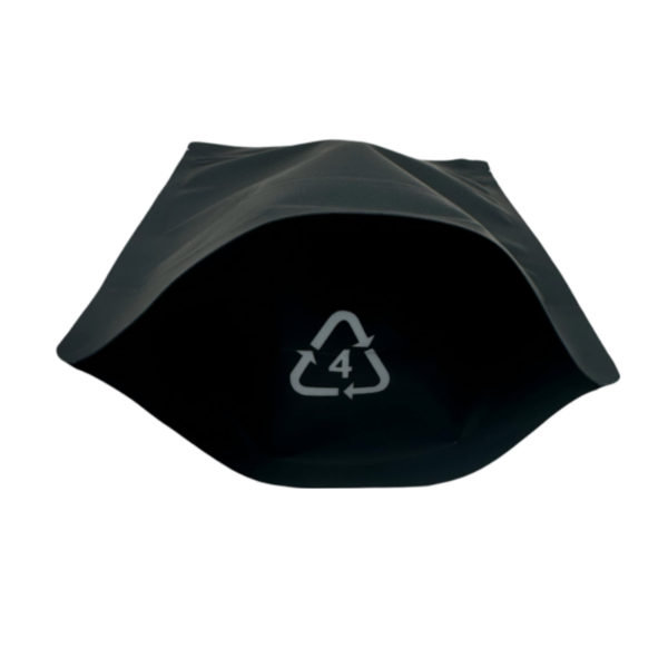 500g Black Recyclable Stand Up Pouch with Zipper, Premium Rough Touch Finish (100 pcs) (190×270+100mm)