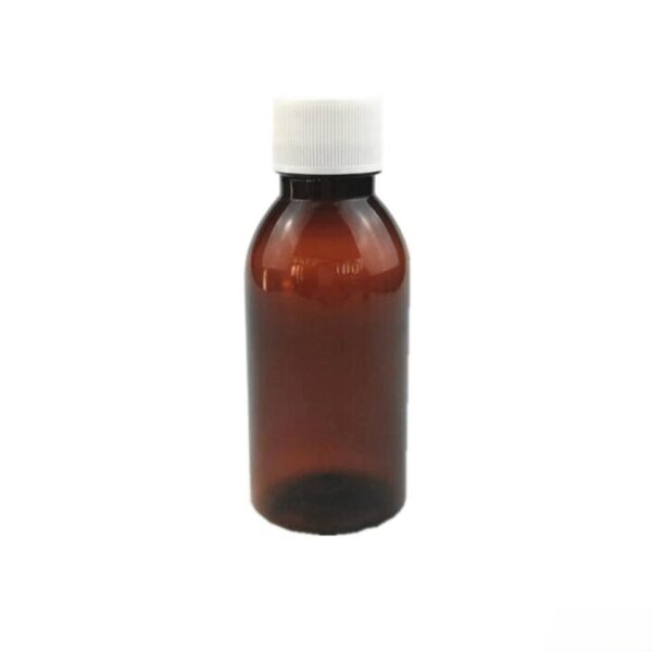 100ml Amber Plastic PET Syrup Bottle – Reusable Medicine Bottle with Secure Screw Cap, Leak-Resistant Design for Liquid Storage and Dispensing