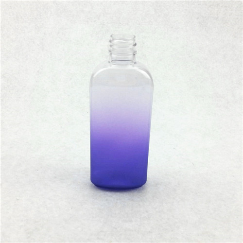 100ml Purple Gradient Round Flat PET Plastic Shampoo Bottle with Pump Dispenser – Durable and Reusable