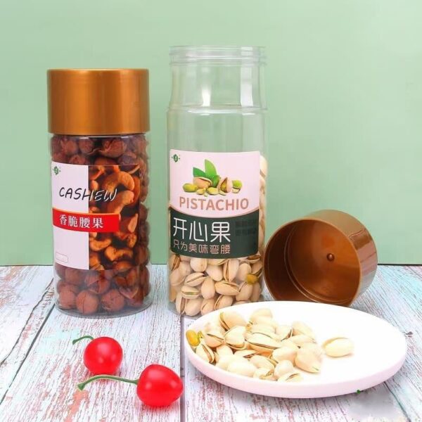 200g/100ml Clear Plastic Jar for Health Care Products, Nuts, Candy, and Snacks – Food-Grade Storage Bottle with Secure Lid