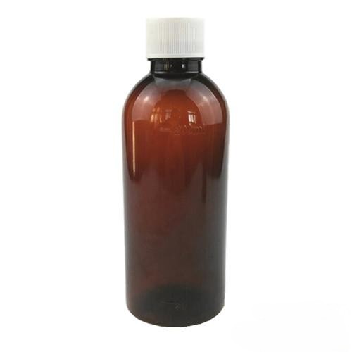 200ml Amber PET Plastic Medicine Bottle – Liquid and Pill Storage Container, Secure Screw Cap