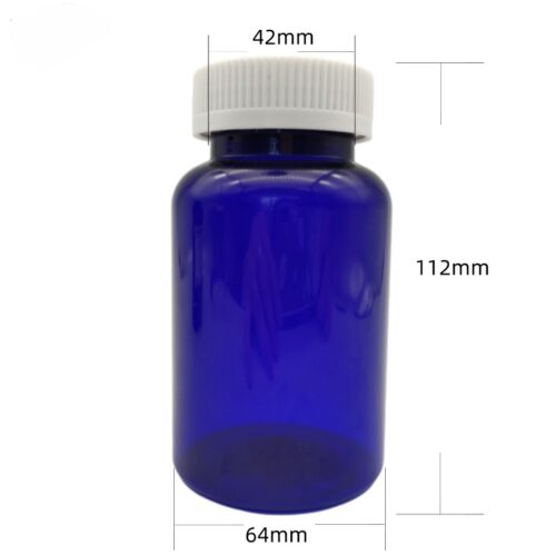 250ml Blue PET Medicine Bottle with Secure Cap – Ideal for Vitamins, Pills, and Supplements Storage